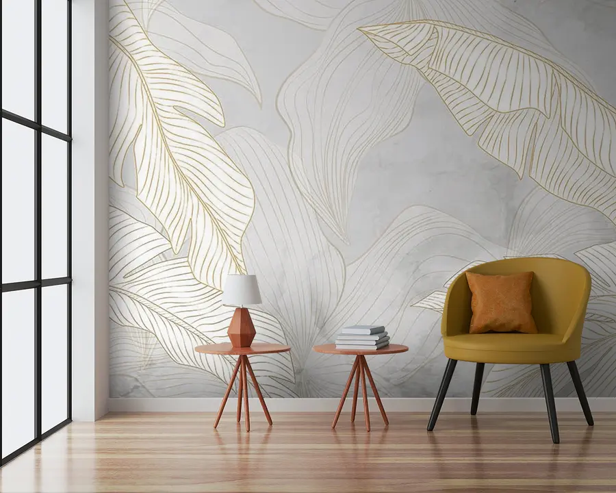 murales de pared Hoja, ramita y arte u93319