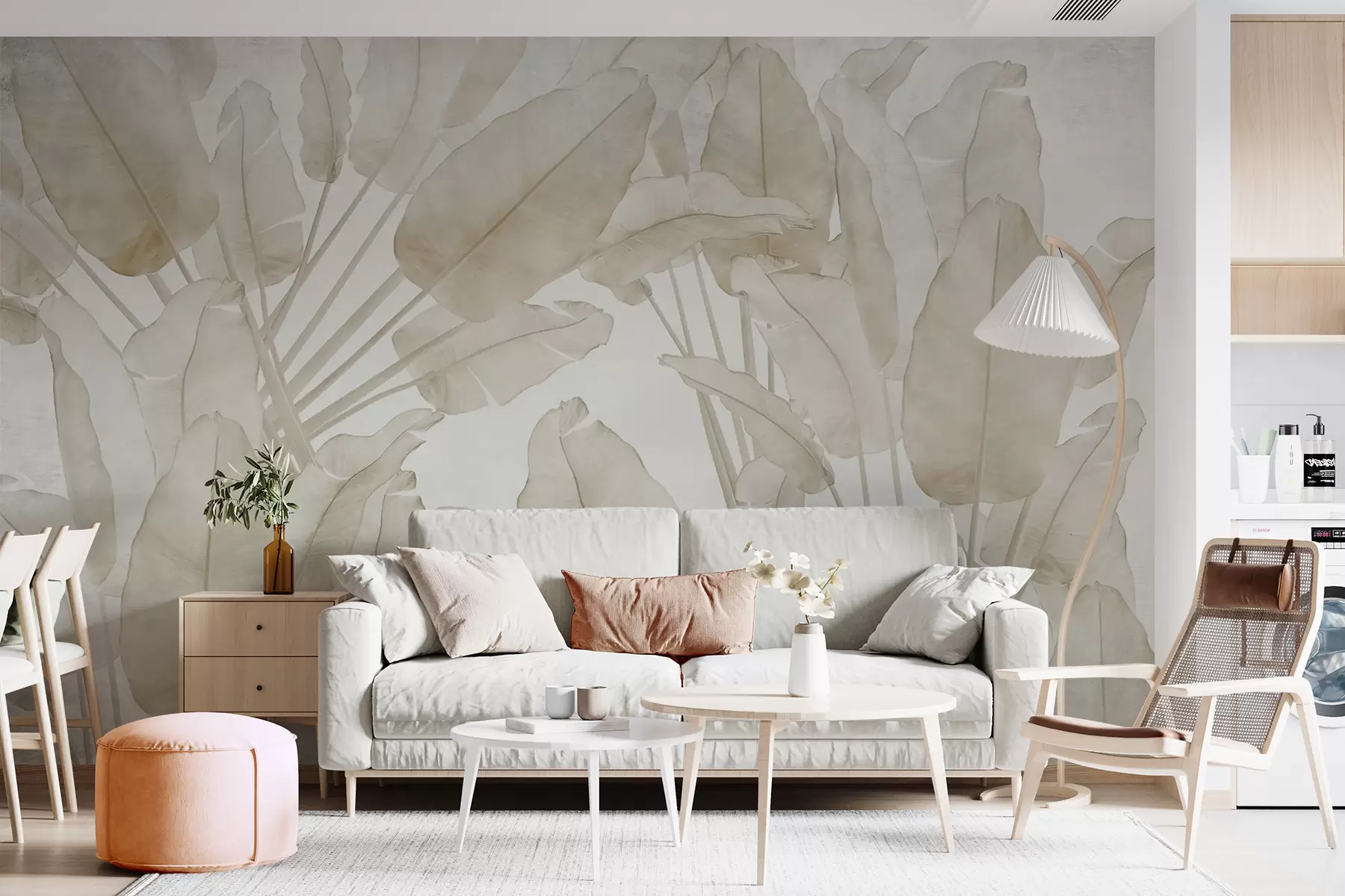 murales de pared Banana hojas tendencia u73963