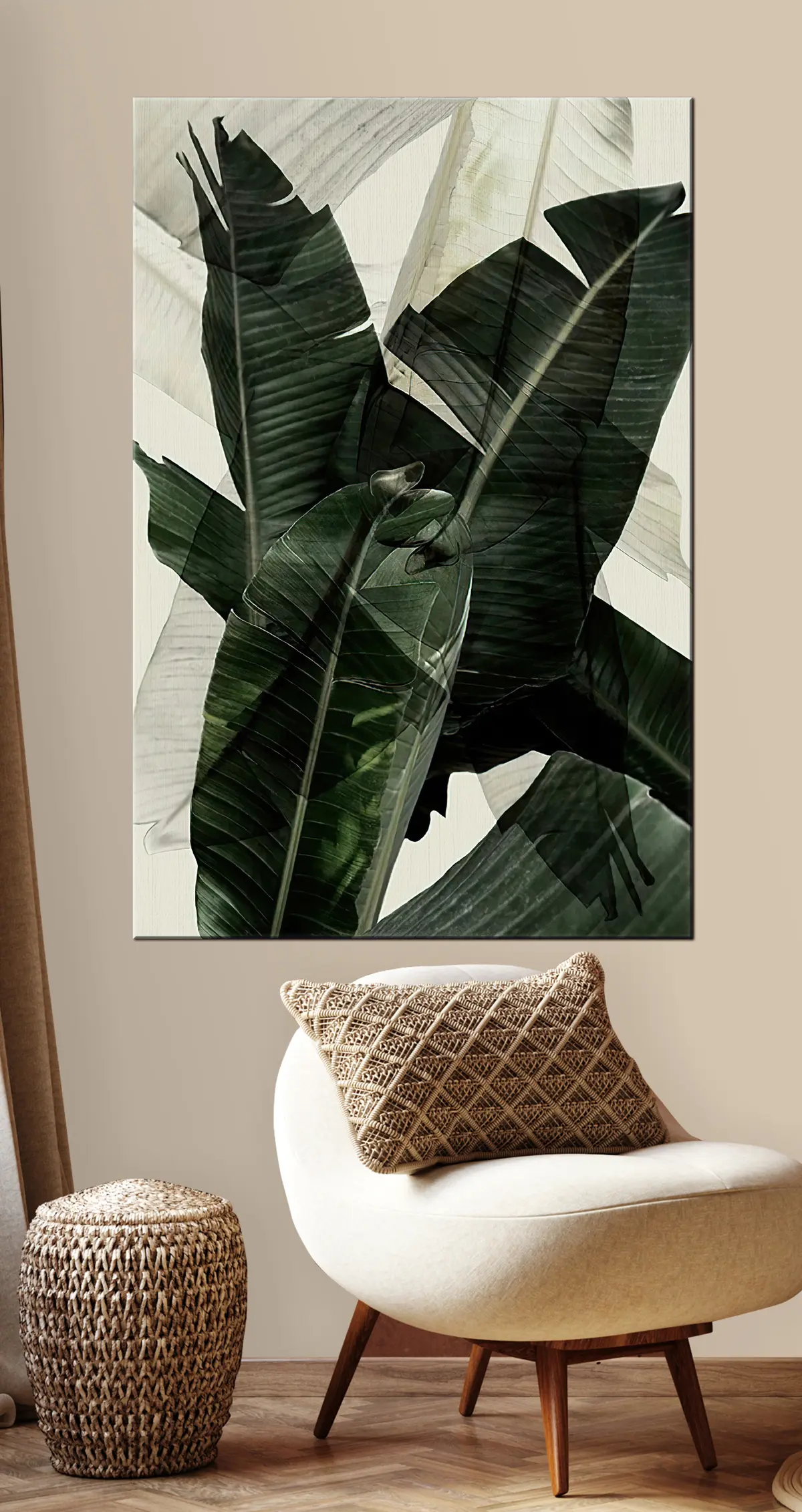 murales de pared Planta, planta terrestre y hoja de plátano s21747