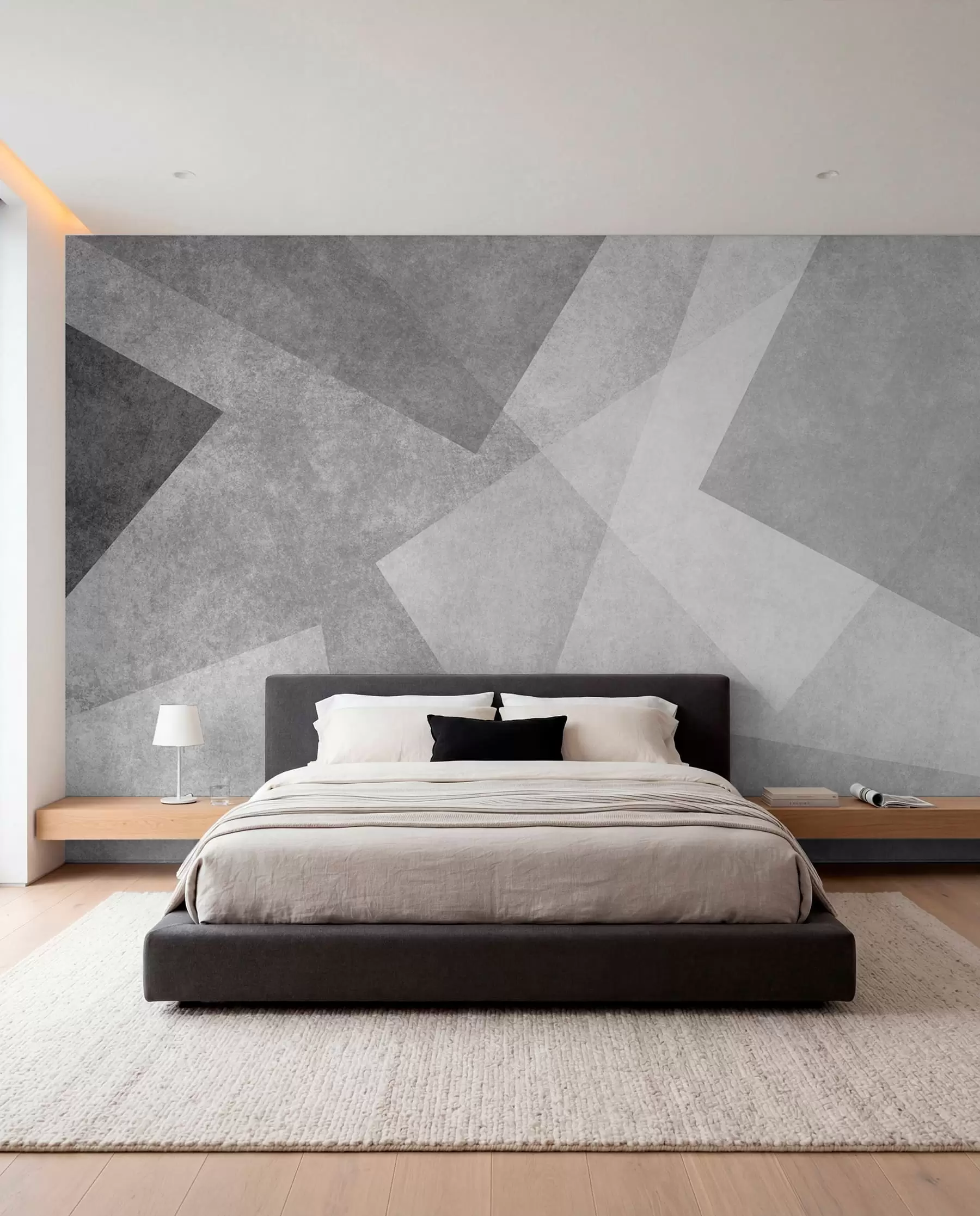 murales de pared Planos de triángulos grises u74057