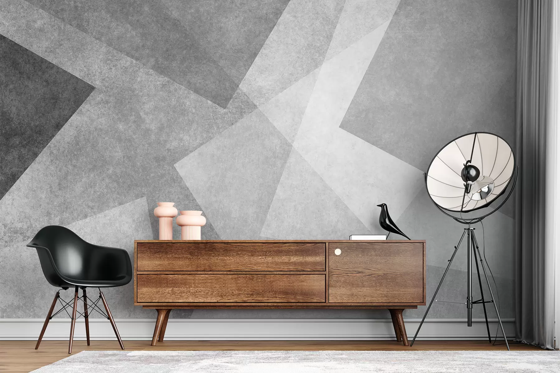 murales de pared Abstracción geométrica de gris u74057