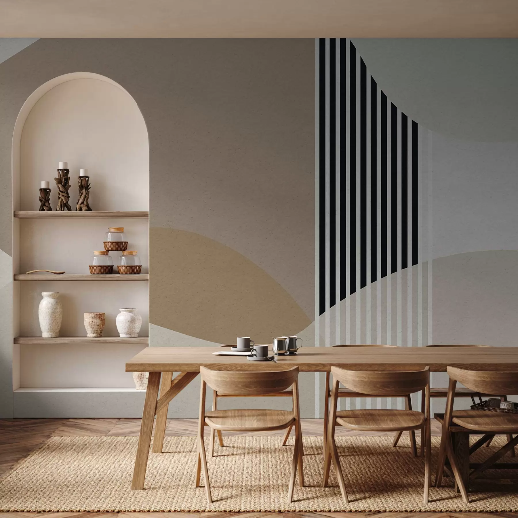 murales de pared estilo retro abstracto u74075