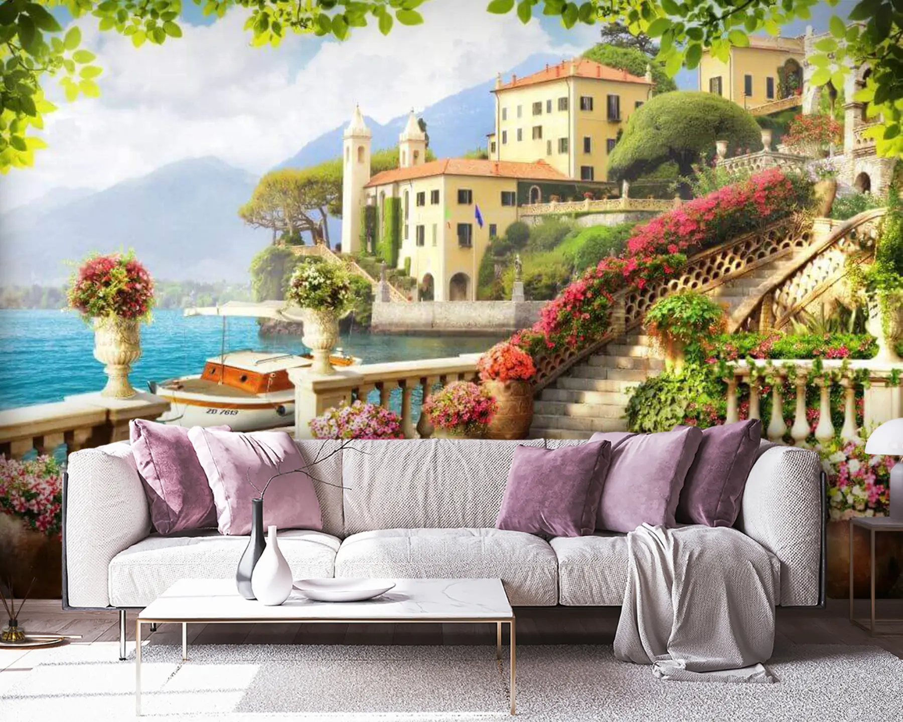 murales de pared Agua, flor y planta u67843