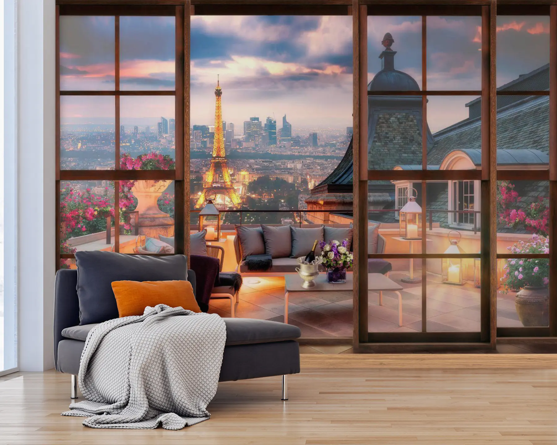 murales de pared Nube, edificio y cielo. u60794