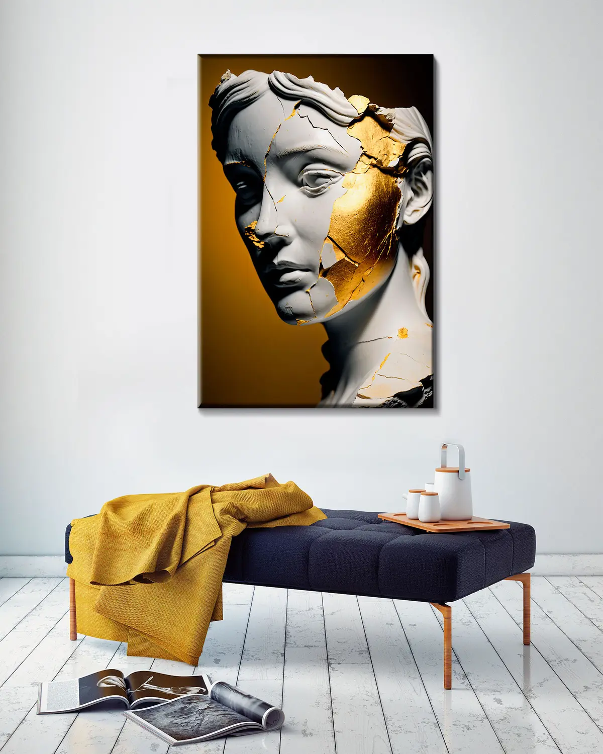 murales de pared Escultura de rostro de mujer sobre s31152