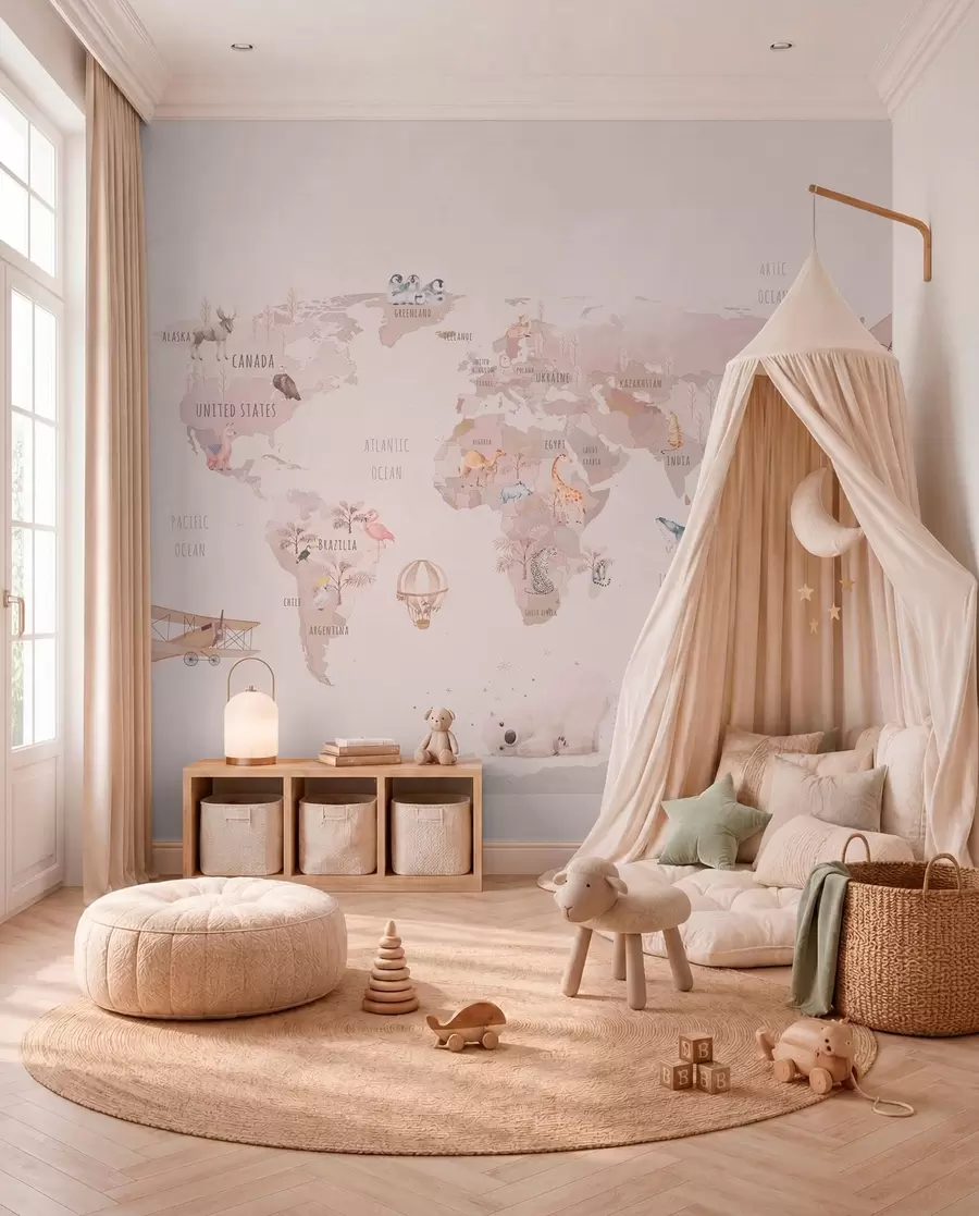 murales de pared Mapa del pequeño aviador u93908