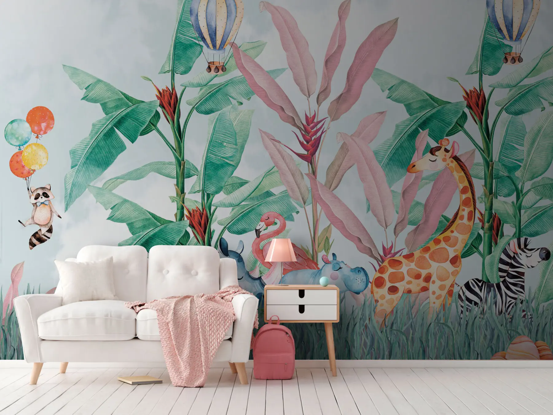 murales de pared Jungle divertida y brillante u74711