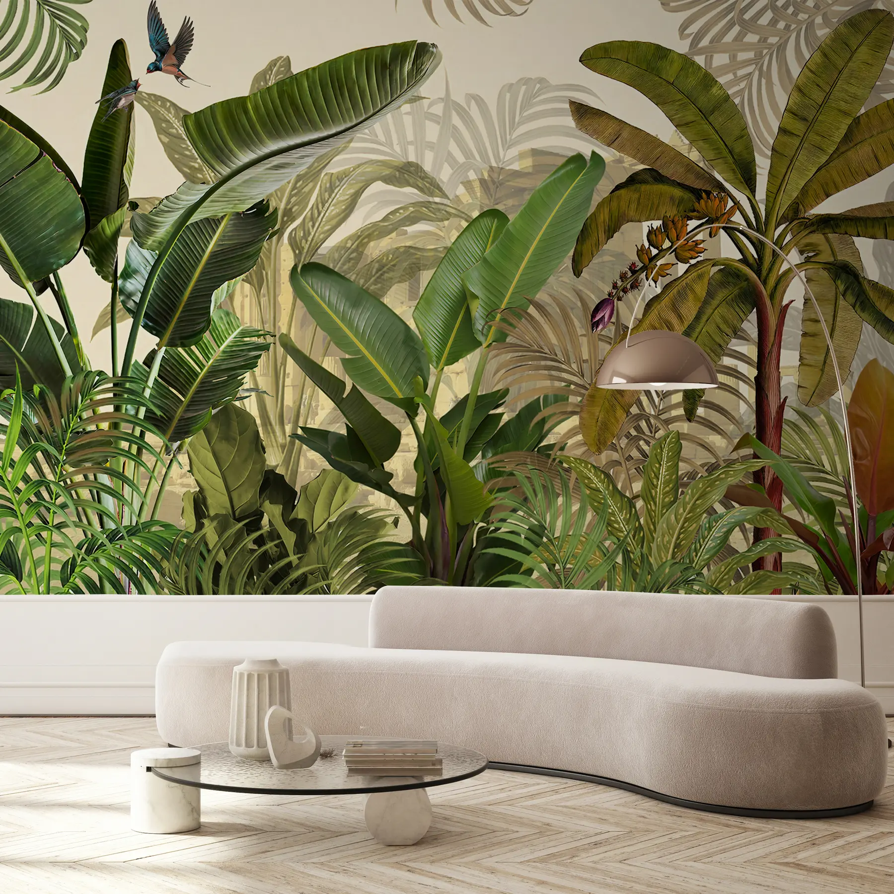 murales de pared Jungla tropical y hojas u74748