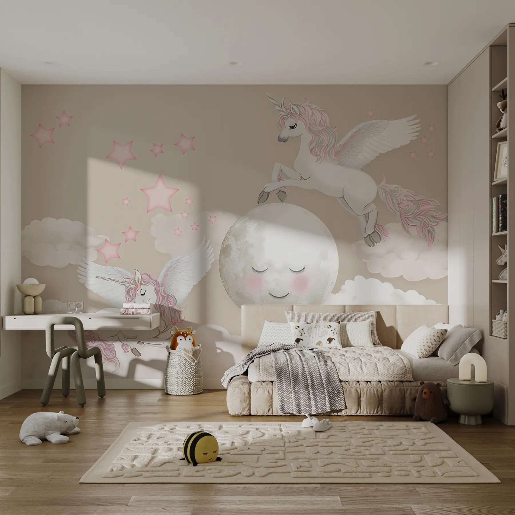 murales de pared Unicornio de cuento de hadas u94136
