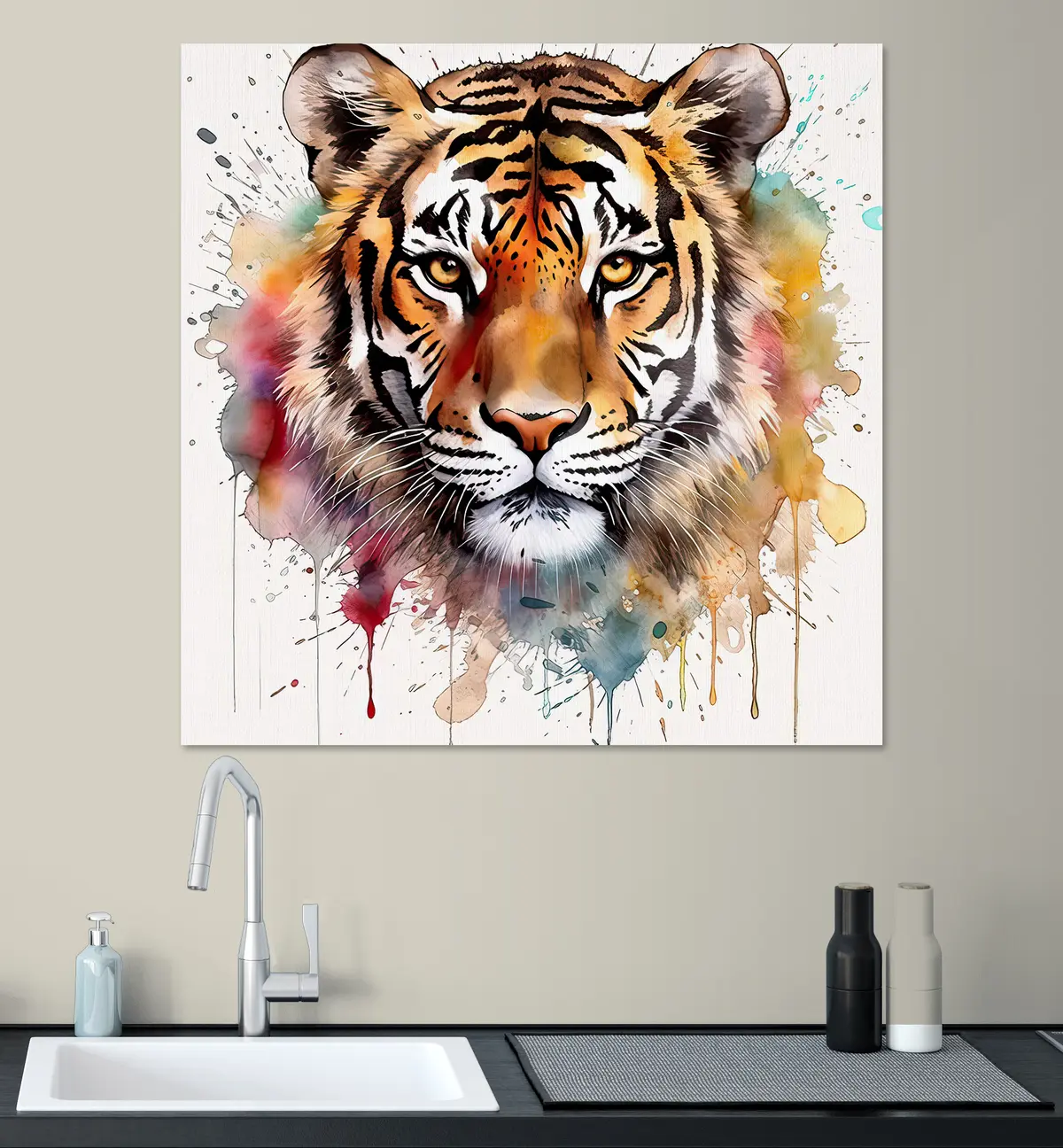 murales de pared Tigre siberiano, tigre de bengala y blanco s32335