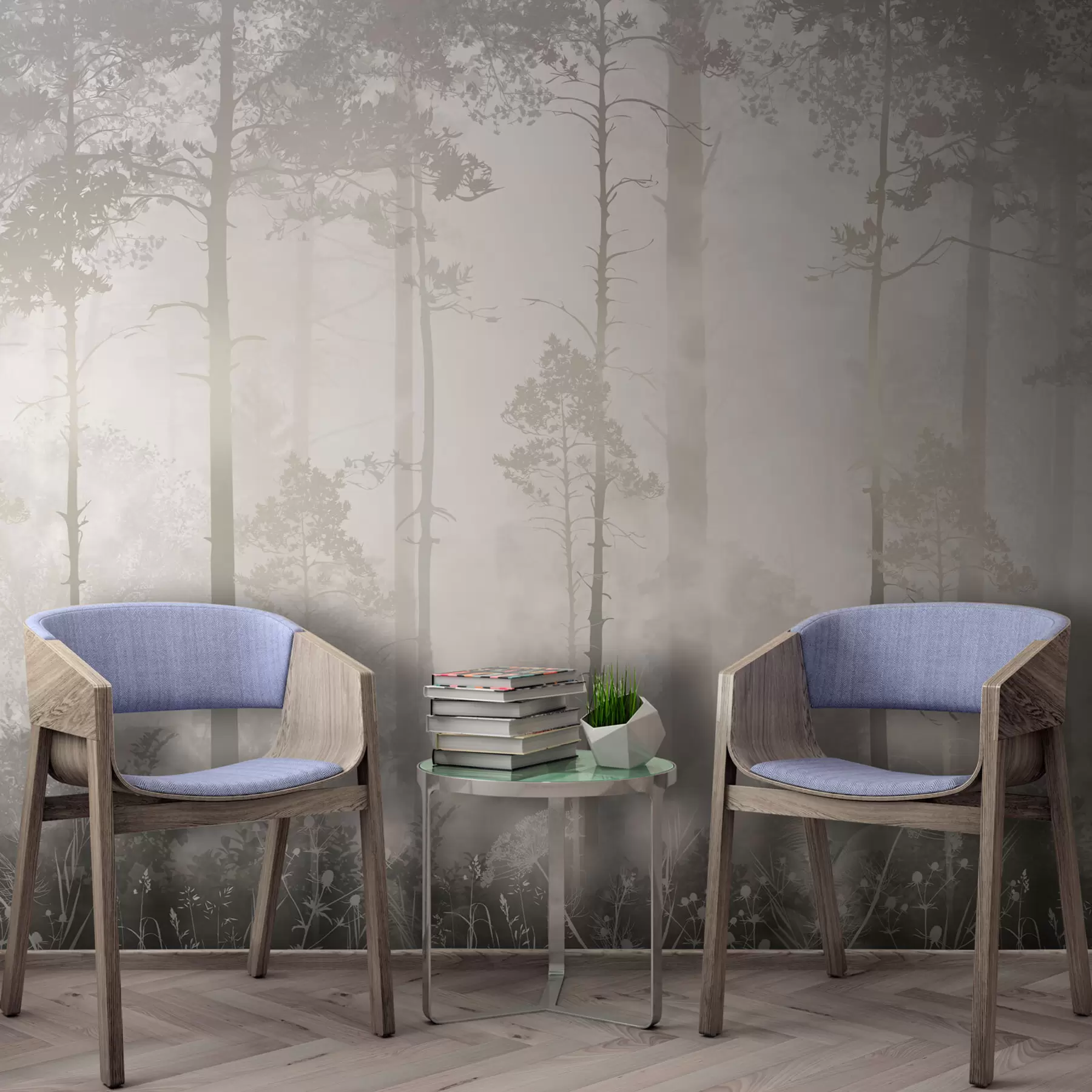 murales de pared Bosque en la niebla u94439