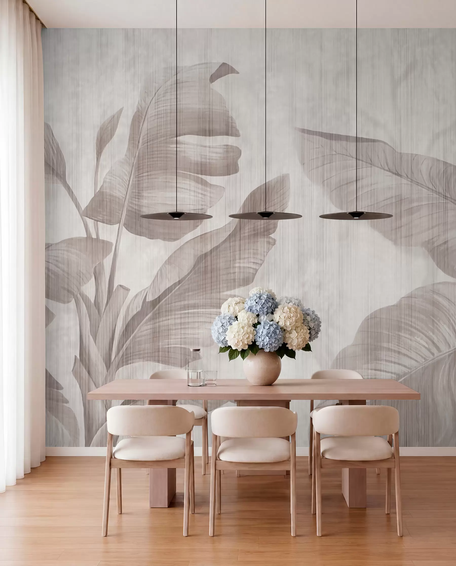 murales de pared Sombras de hojas de banano u00299