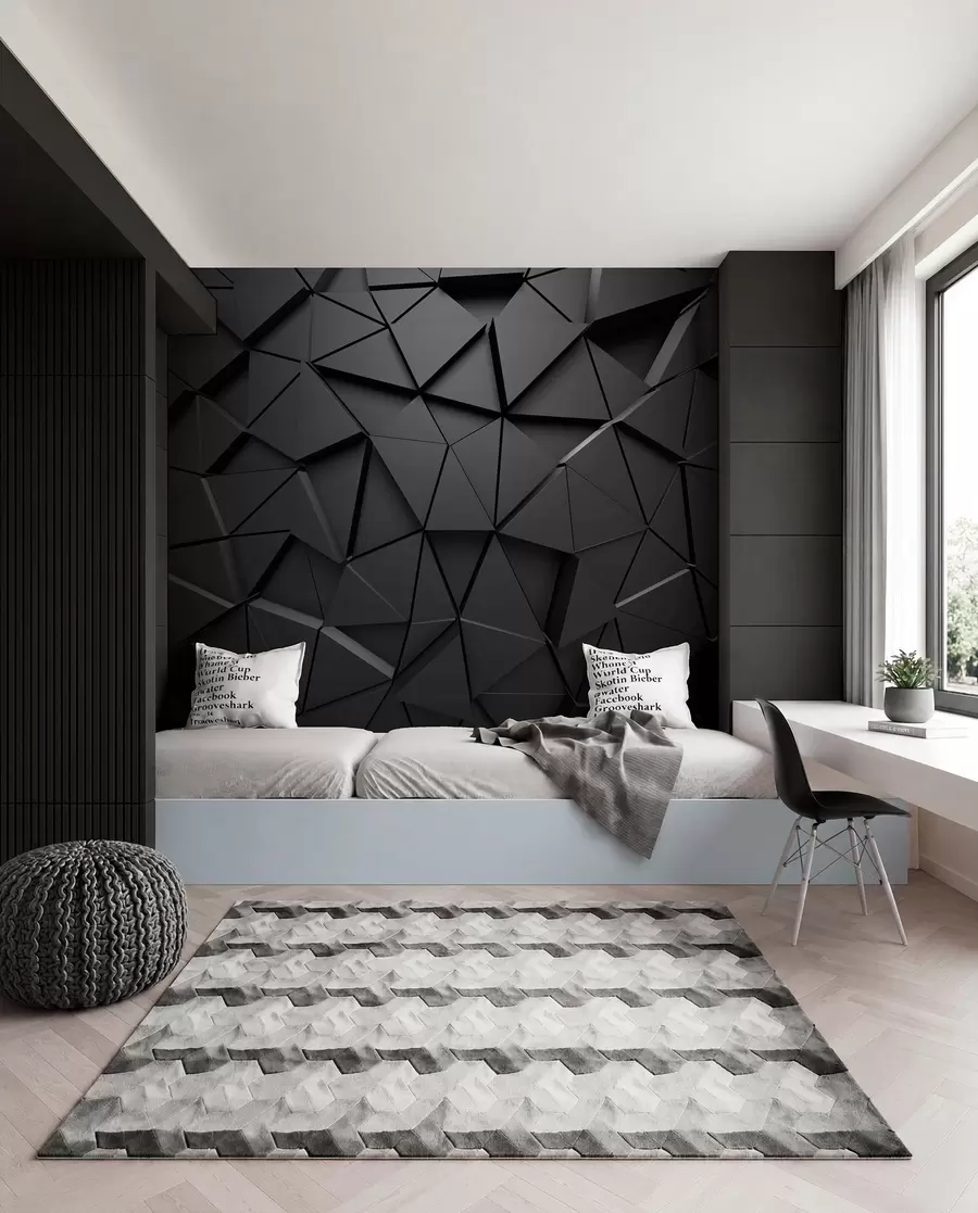 murales de pared Mosaico de facetas grafito u03062