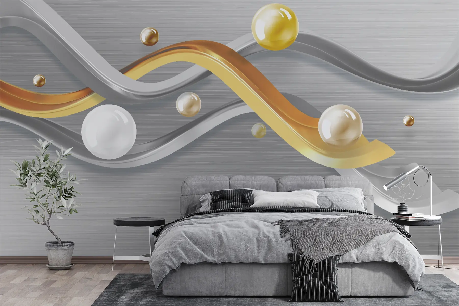 murales de pared Estante de madera, rectangular y u06161