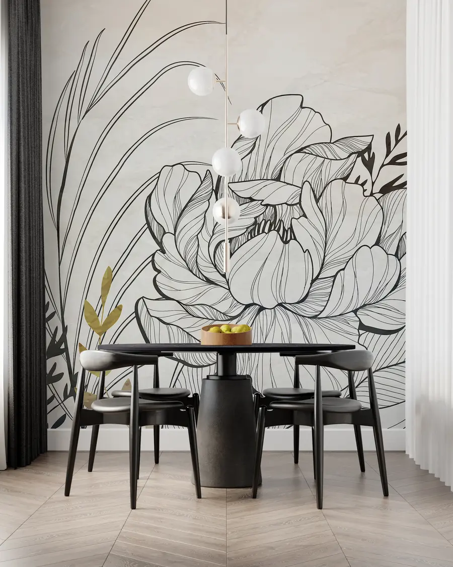 murales de pared follaje de flores u94307