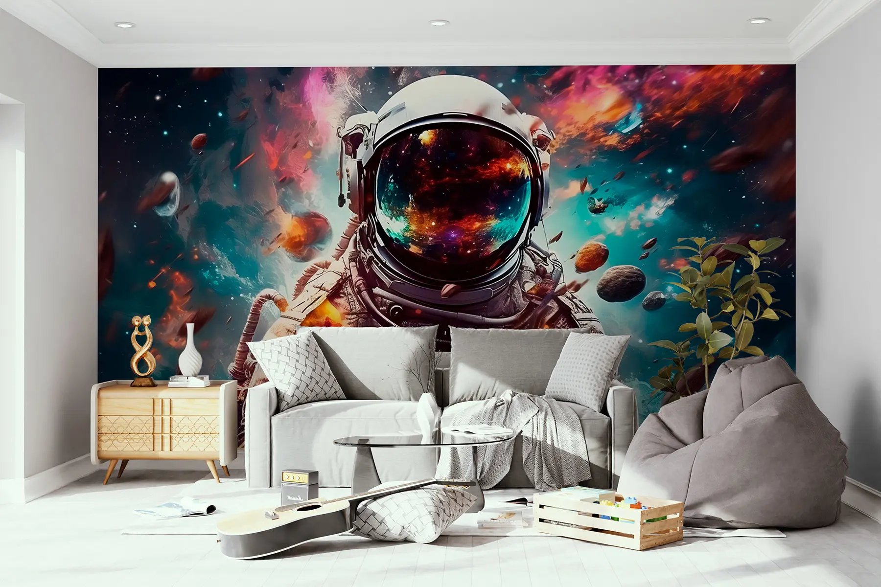 murales de pared Cosmonauta en el fondo del universo. u95147