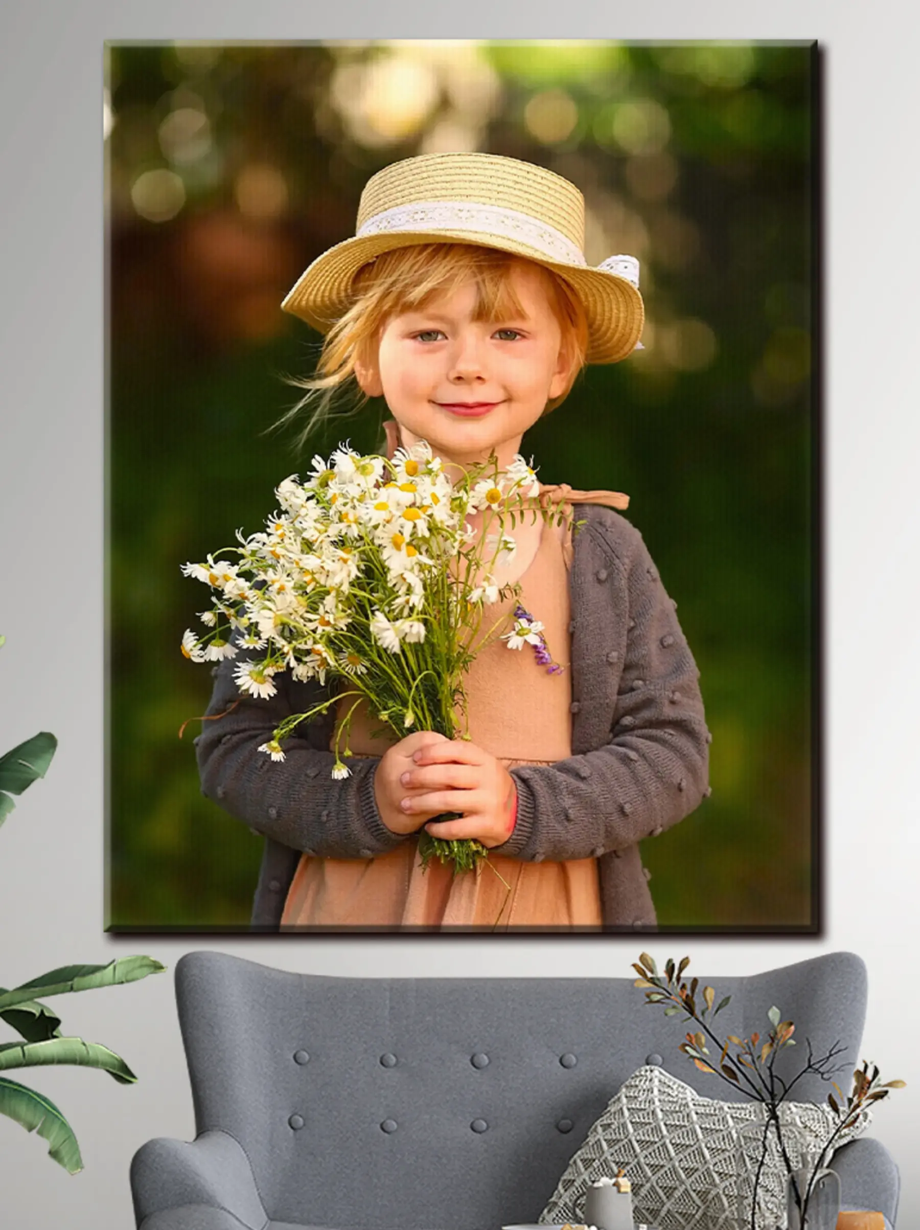 murales de pared Crear un retrato con foto en lienzo s33302