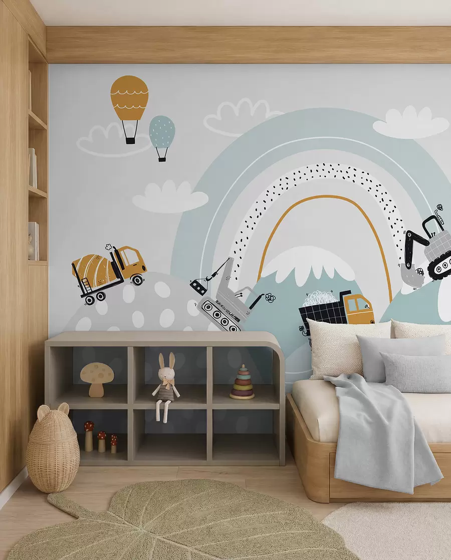 murales de pared Constructores entre colinas u95046