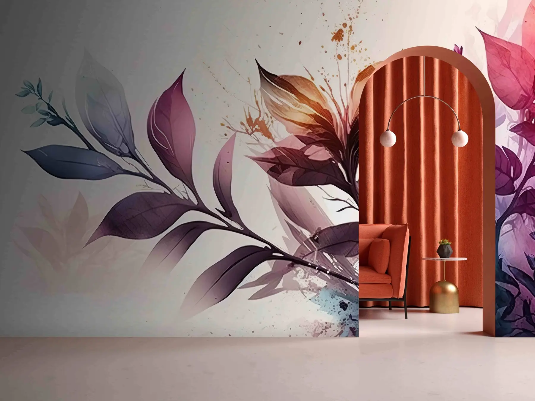 murales de pared Explosión de hojas u75440