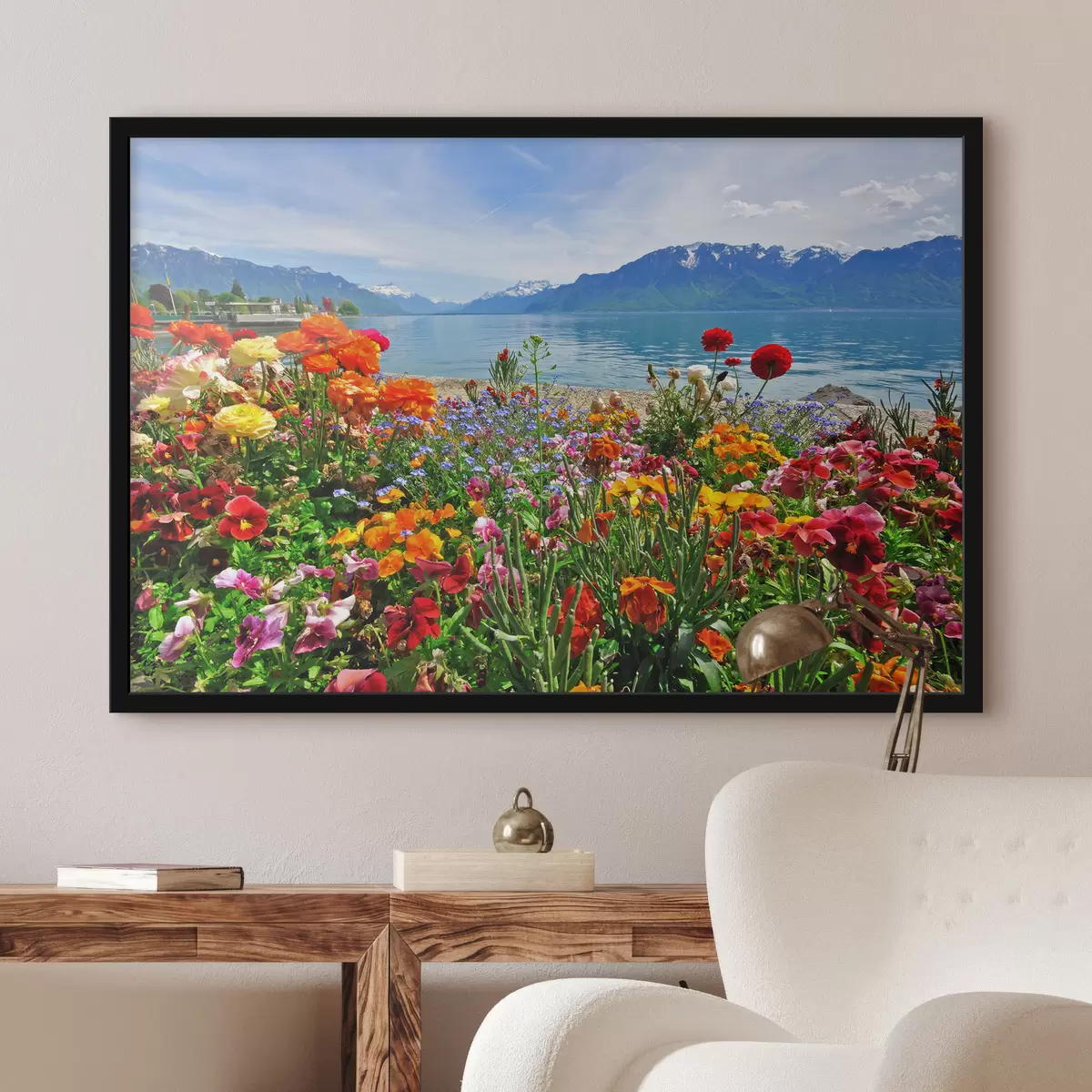 Poster Agua, cielo y flor f00006