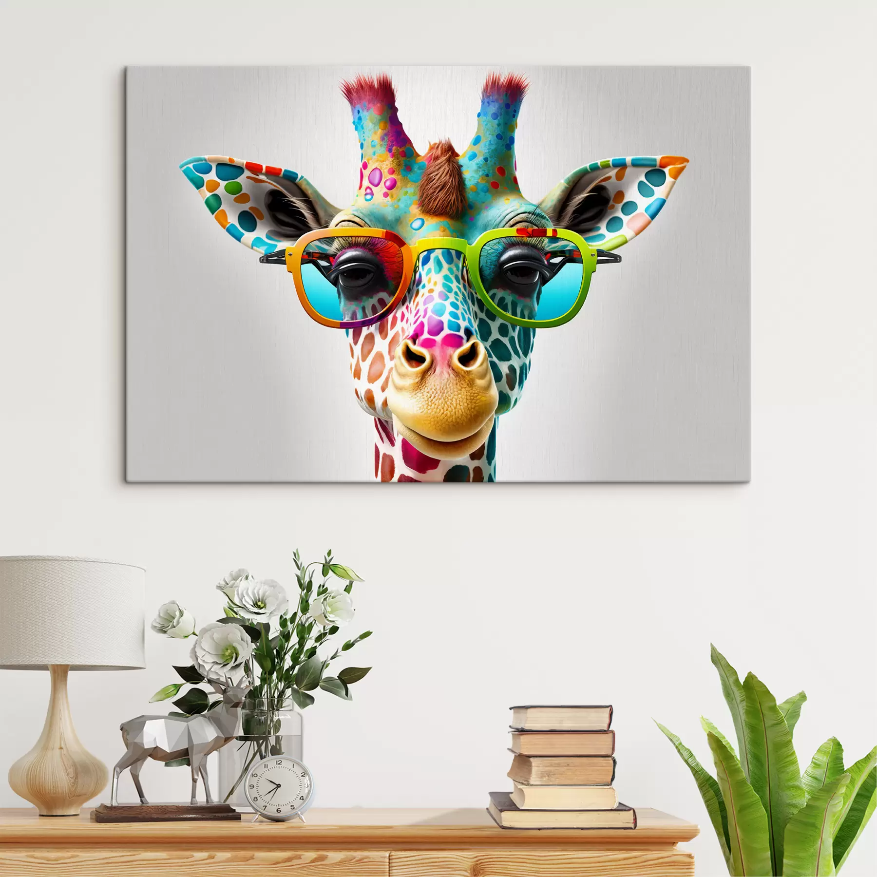 murales de pared Cabeza, ojo y material natural s33533