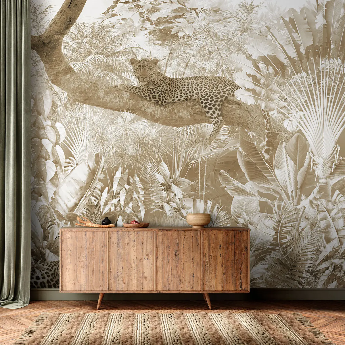 murales de pared Una gran flor de hortensia blanca u94280