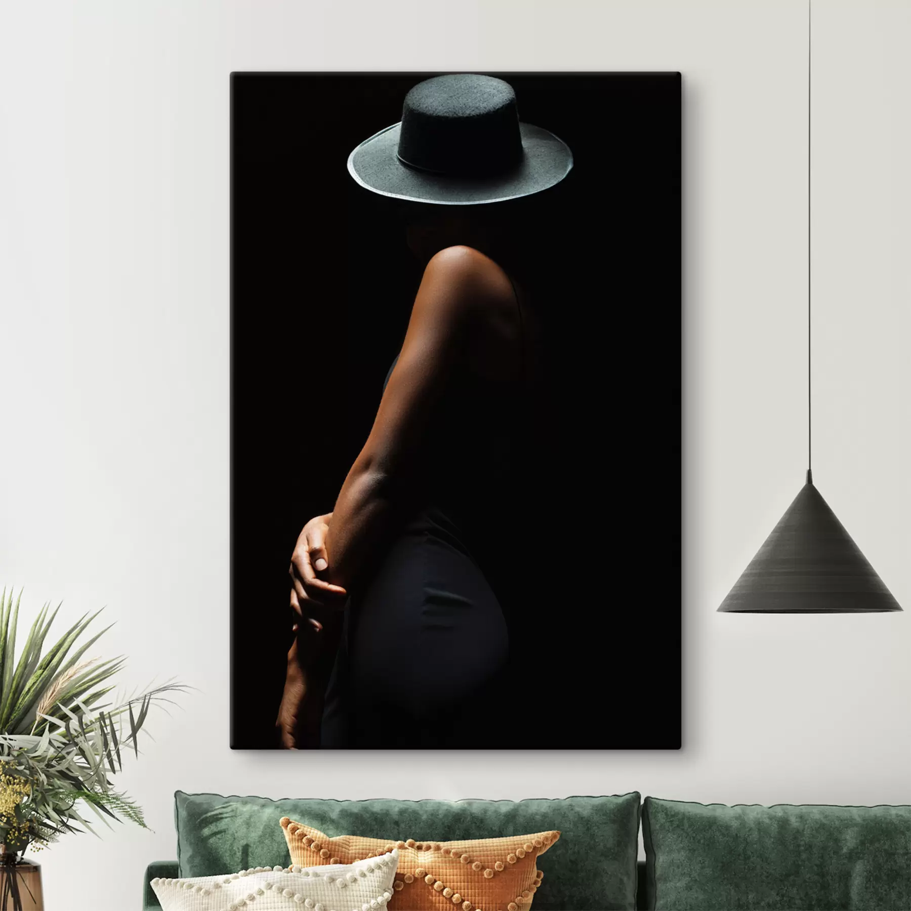 murales de pared Fotografía con hombro, sombrero y flash s34464