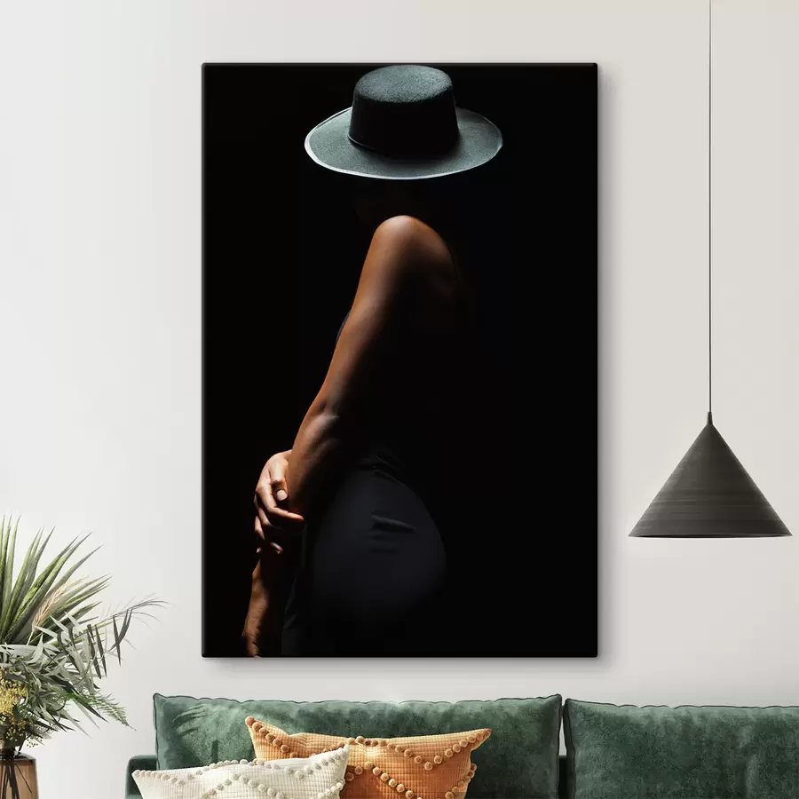 murales de pared Fotografía con hombro, sombrero y flash s34464