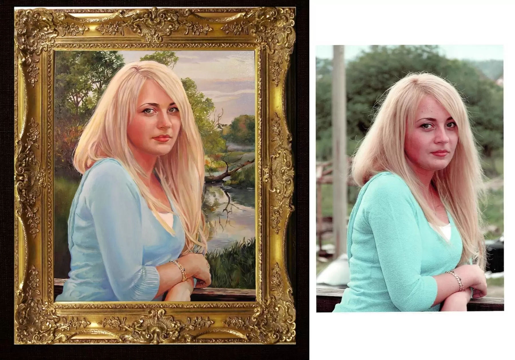 murales de pared Retrato en acuarela para regalo de boda s34636