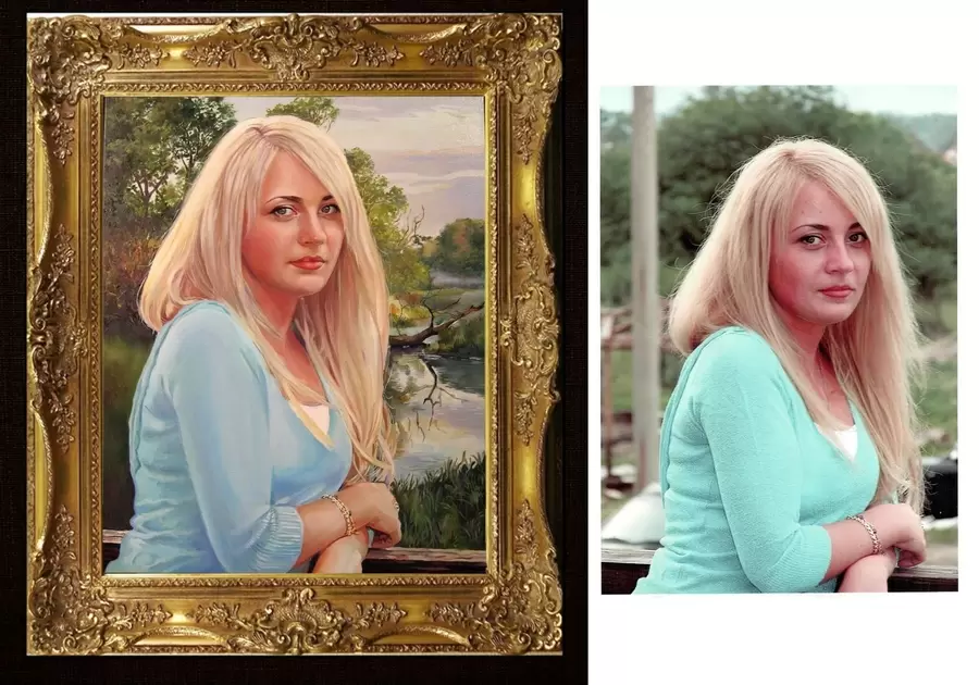 murales de pared Retrato en acuarela para regalo de boda s34636