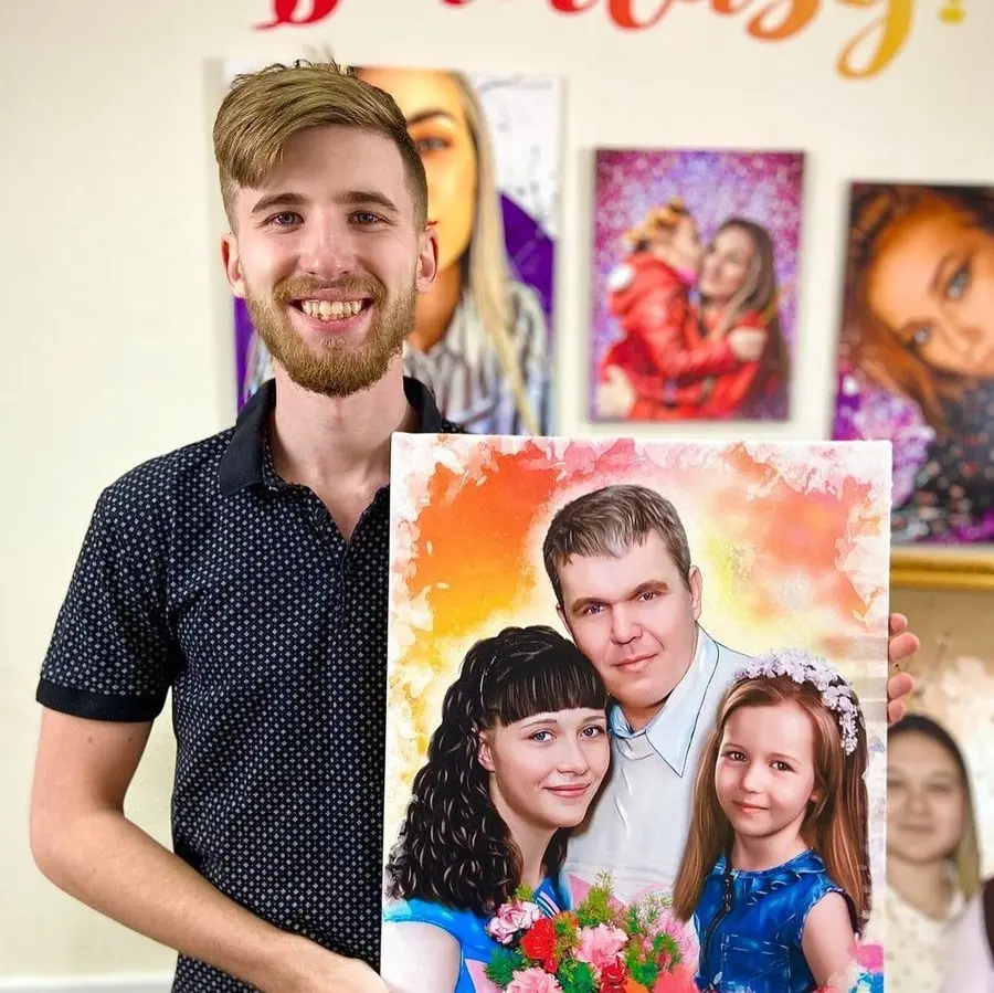 murales de pared Retrato en acuarela para regalo de boda s34646