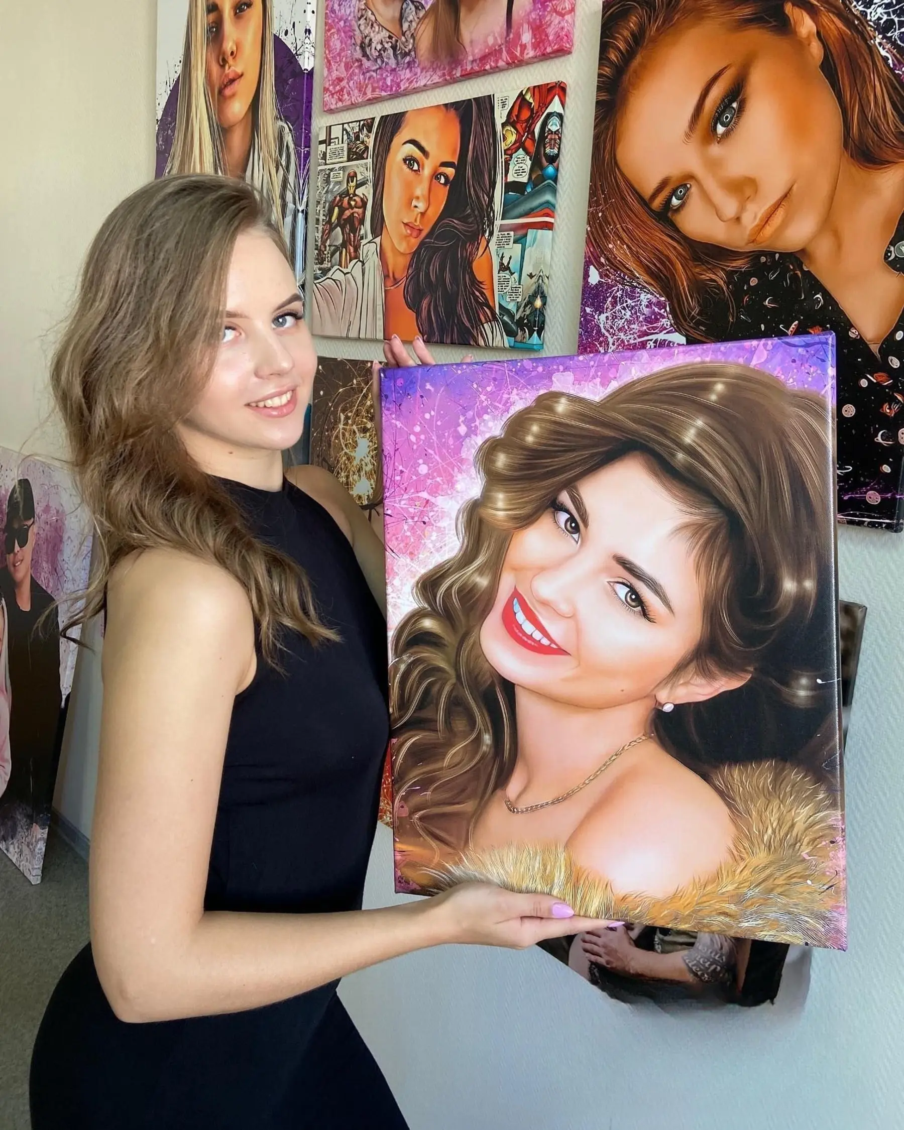 murales de pared Realización de un retrato en acuarela a partir de una fotografía s34665