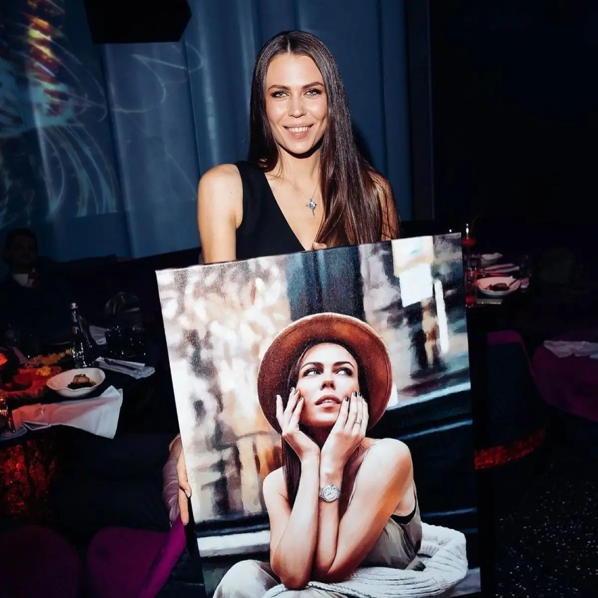 murales de pared Retrato en acuarela para regalo de boda s34676