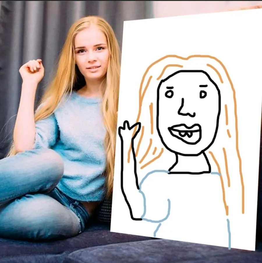 murales de pared Realización de un retrato en acuarela a partir de una fotografía s34685