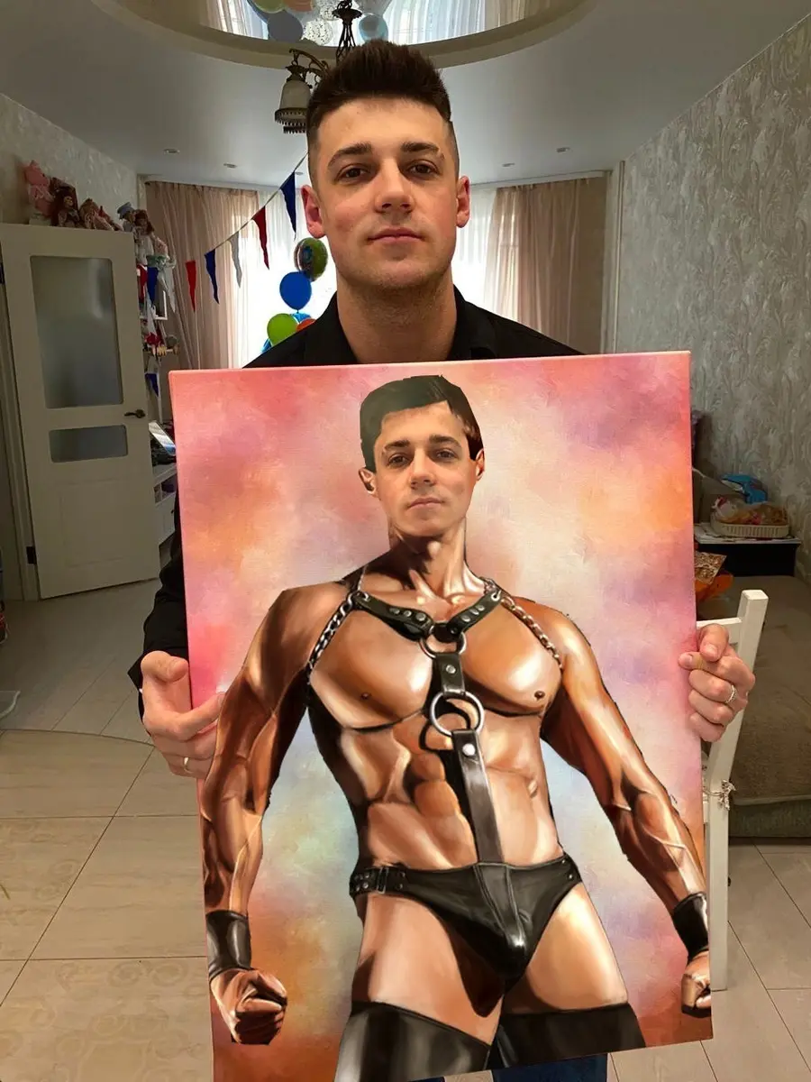 murales de pared Retrato en acuarela para regalo de boda s34686