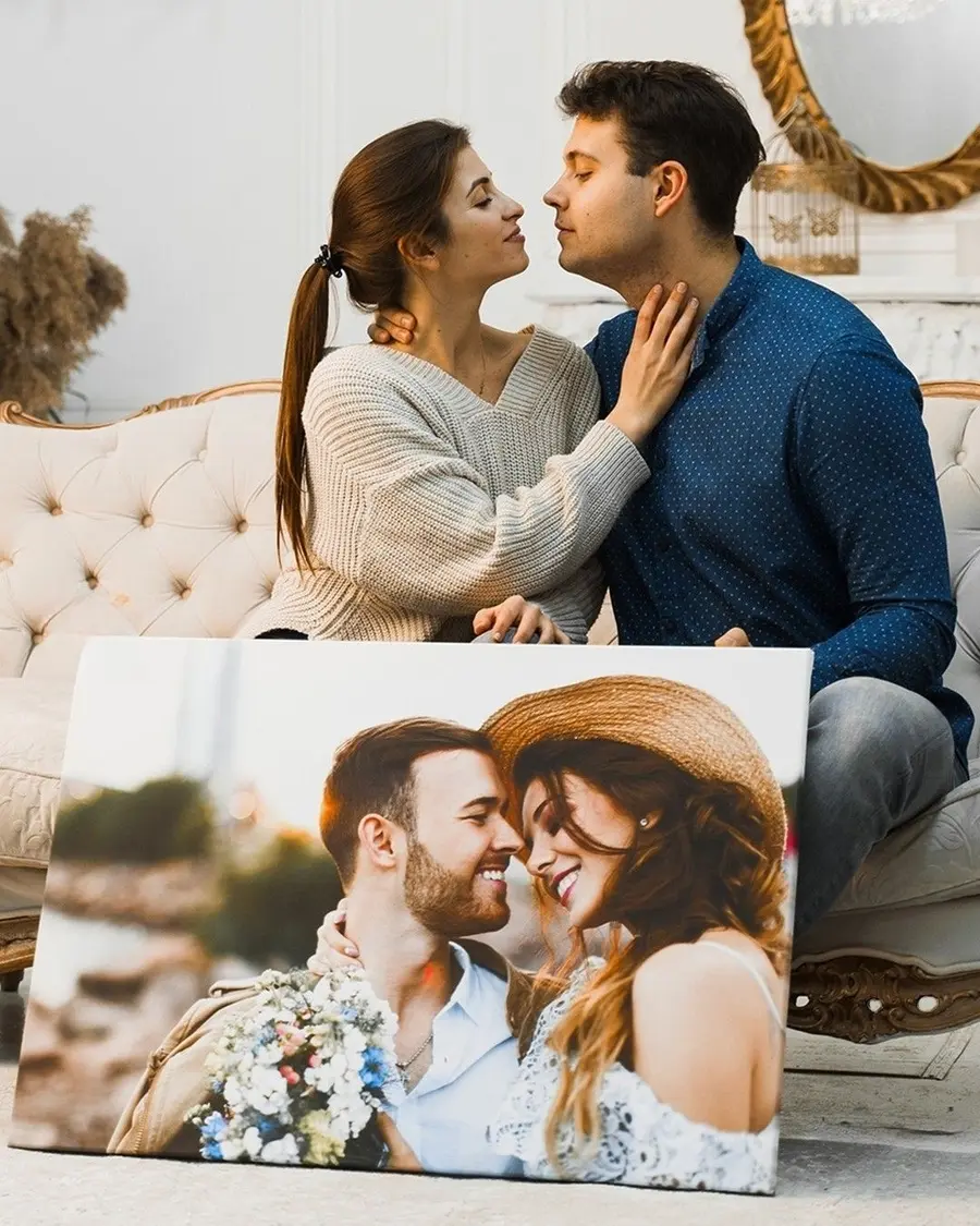 murales de pared Retrato en acuarela para regalo de boda s34696