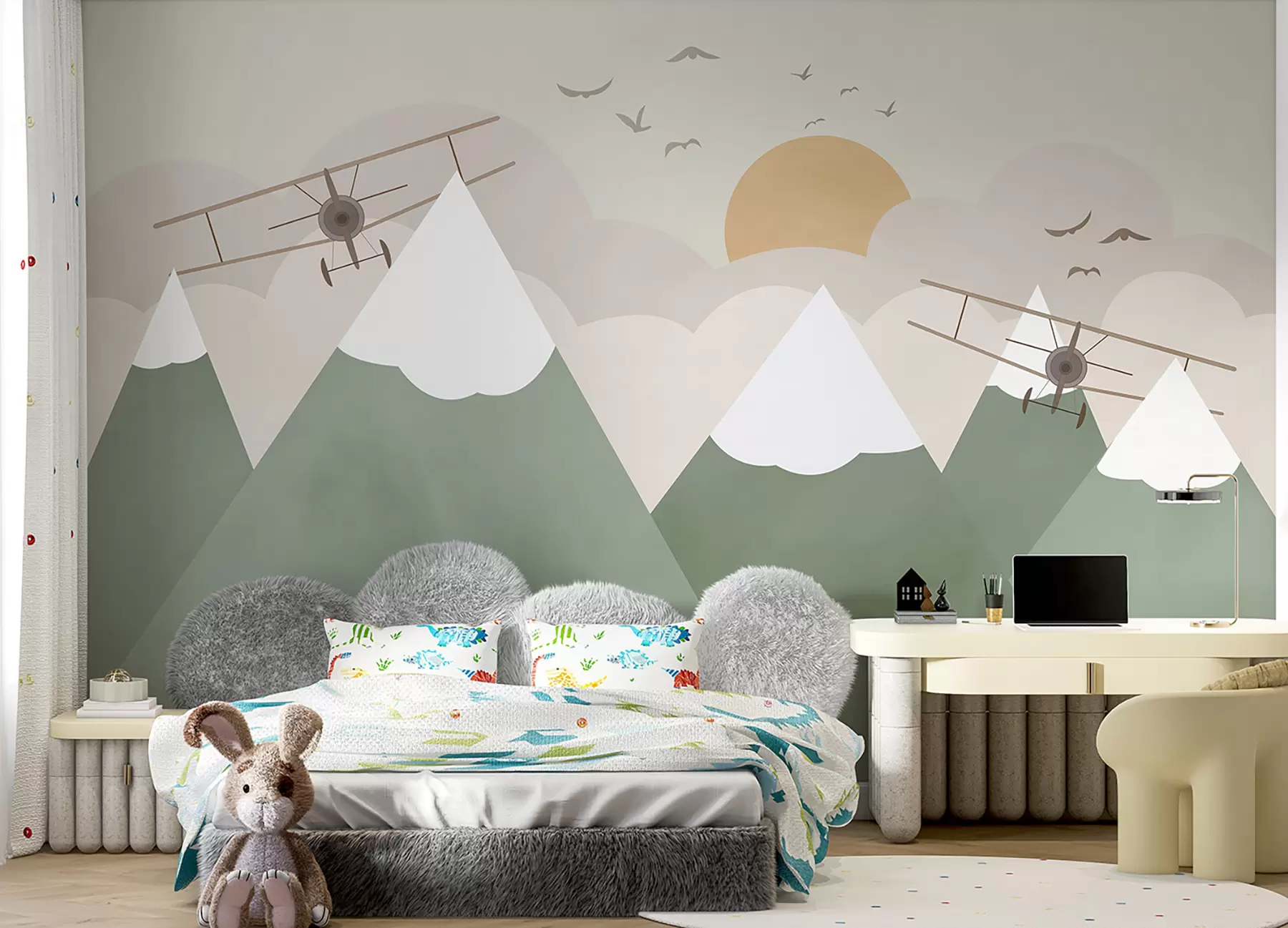 murales de pared Aviones sobre las montañas u96256