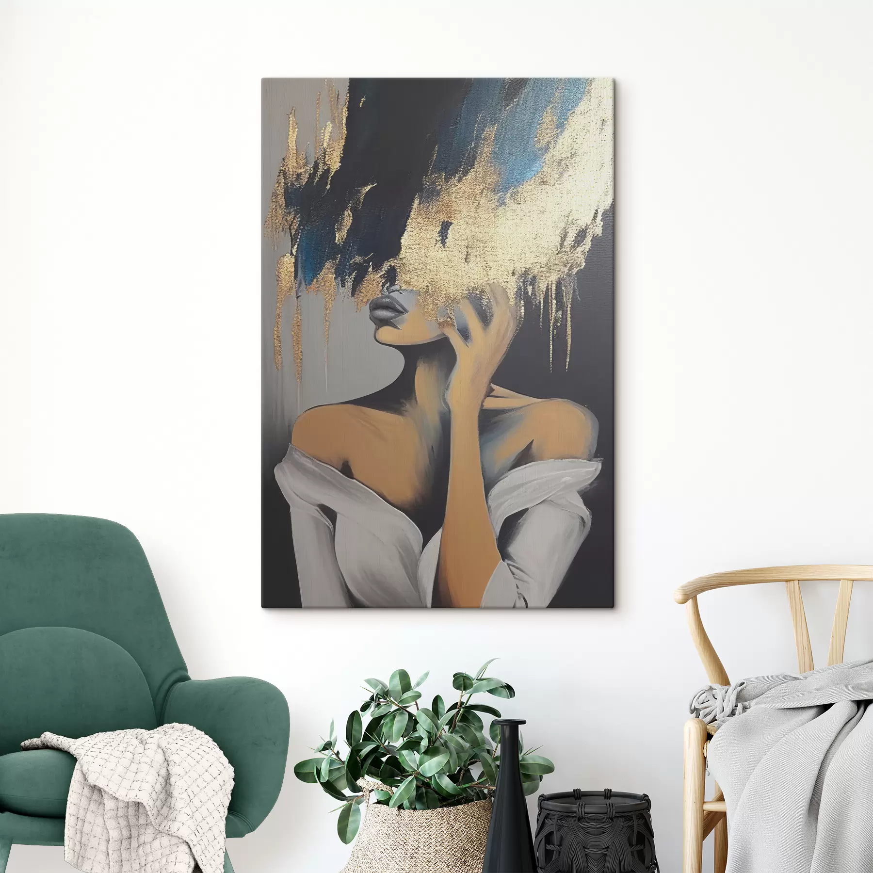 murales de pared Peinado, hombro y pestaña s34863