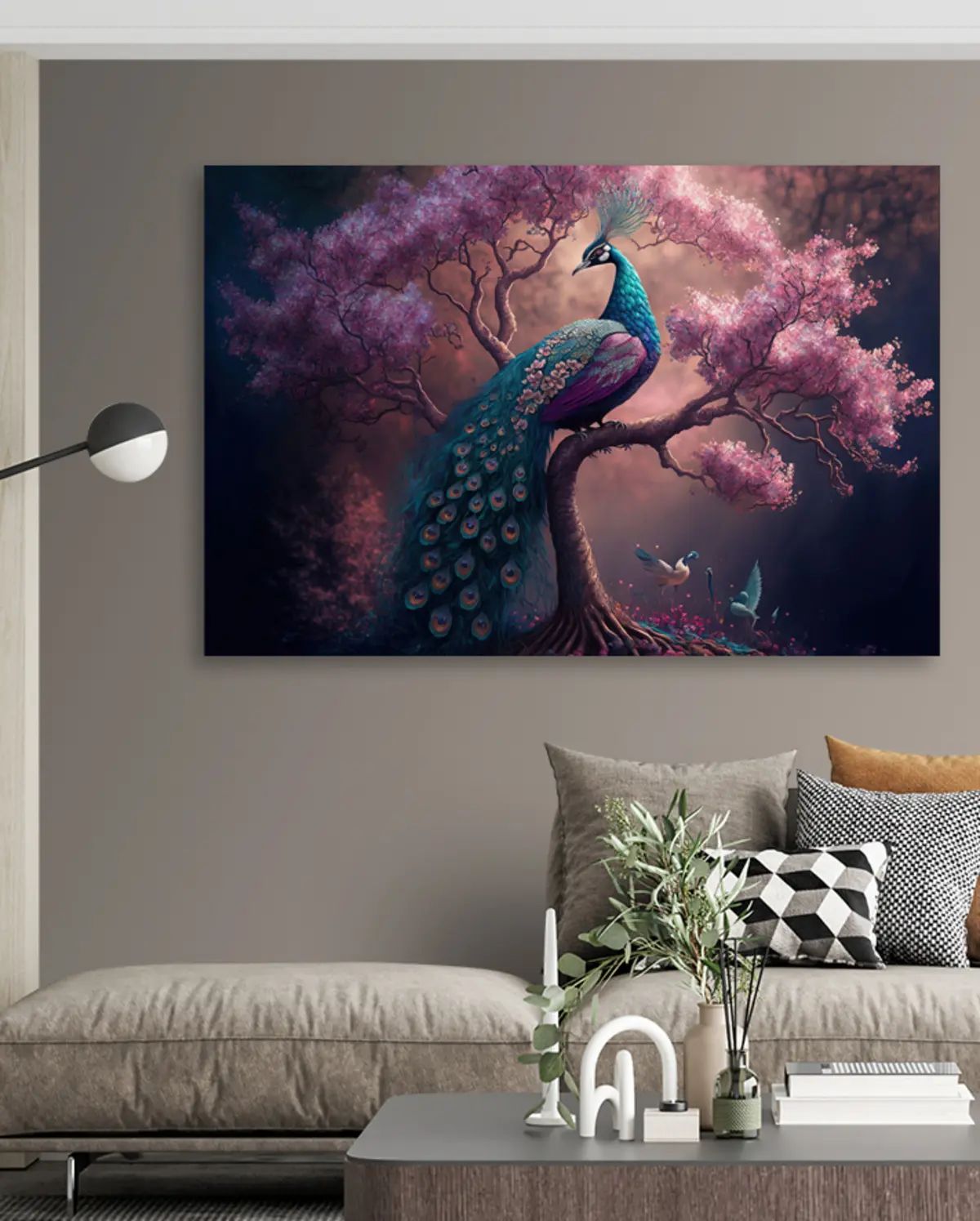 murales de pared Pájaro, naturaleza y púrpura s34875