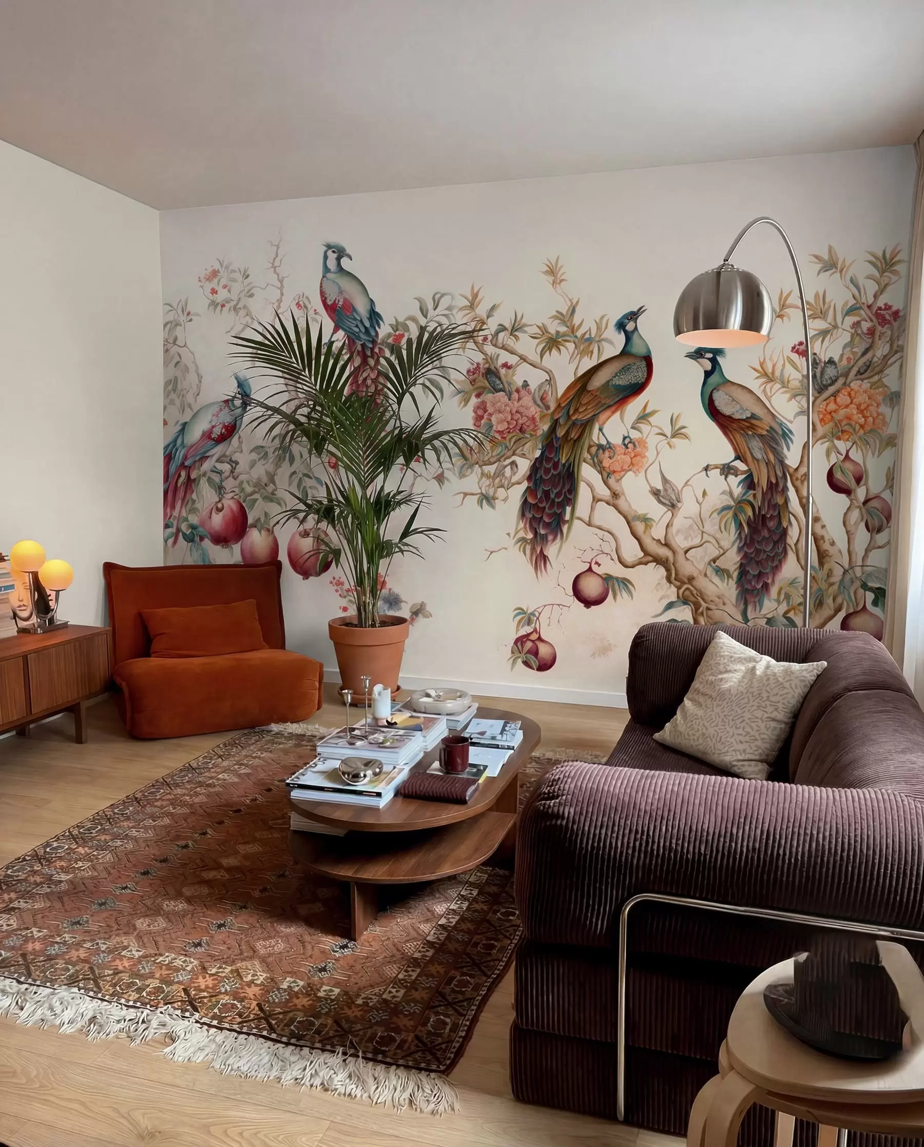 murales de pared Pavos reales y granadas u95667