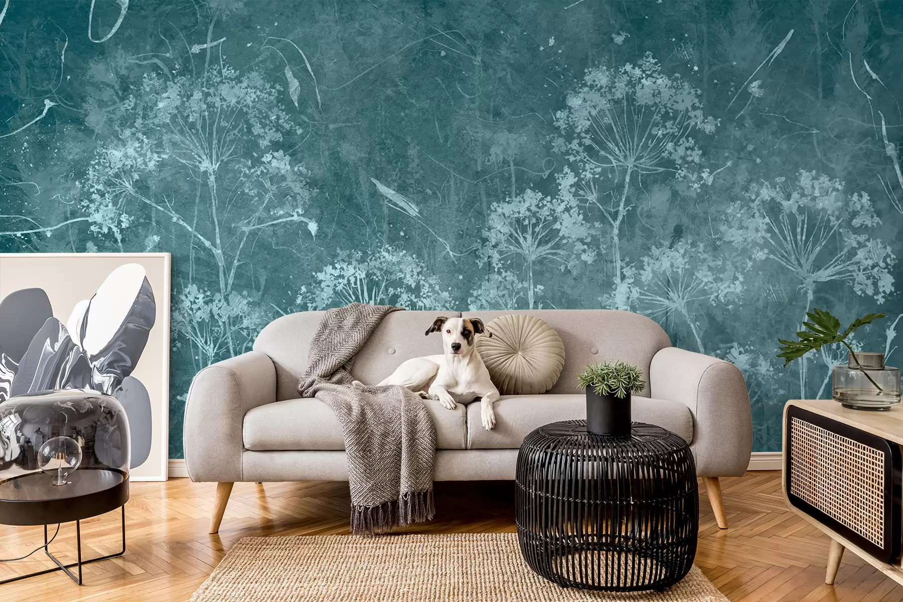 murales de pared Flores silvestres en estilo grunge u96551