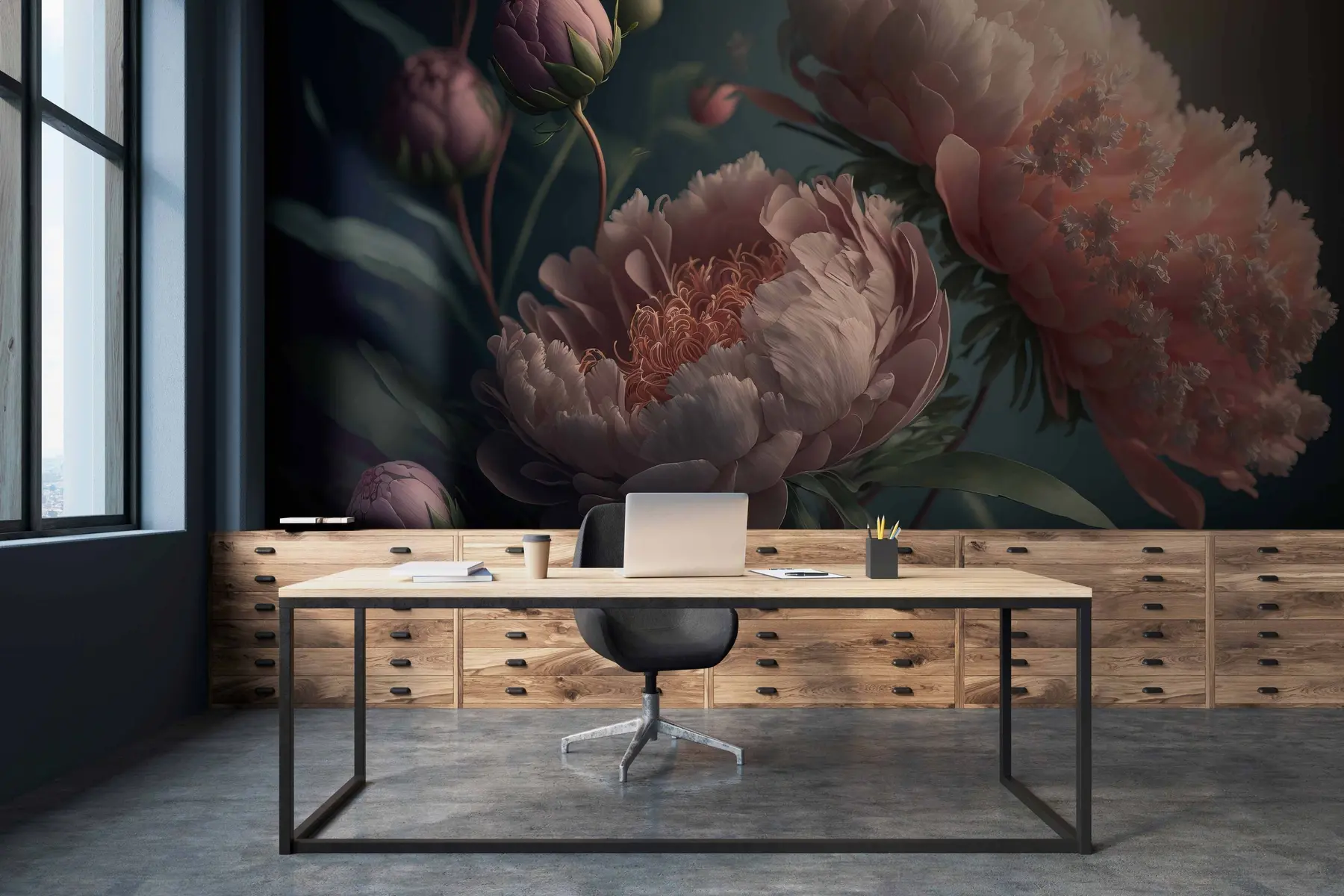 murales de pared flores crepusculares u96633