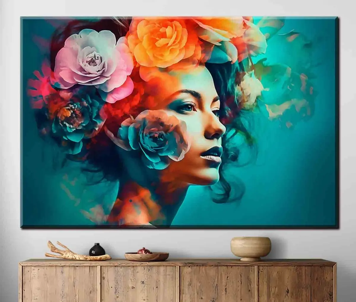 murales de pared Flor, sonrisa y pestaña s35366