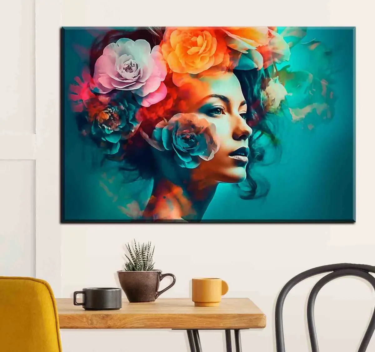 murales de pared Flor, sonrisa y pestaña s35366