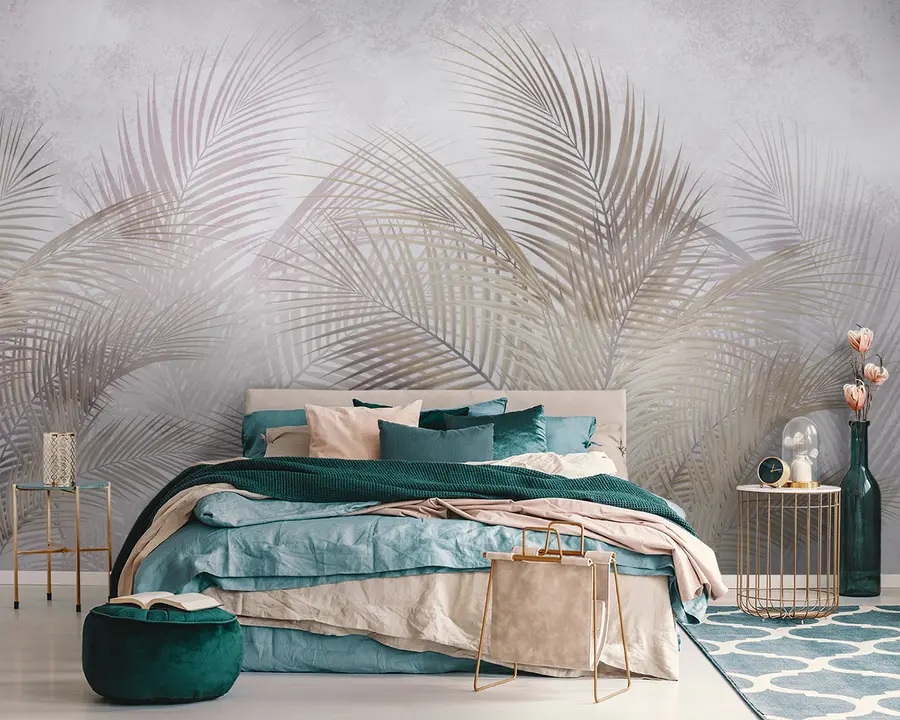 murales de pared árboles y hojas tropicales u96860