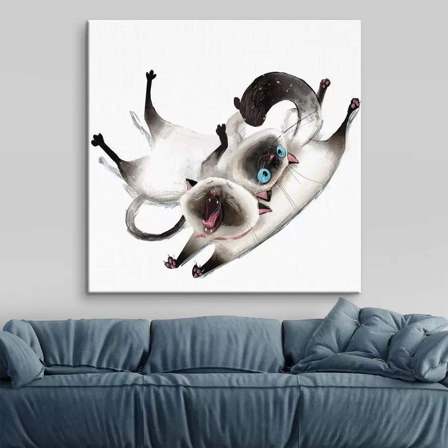 murales de pared Gatos juguetones disfrutando de su tiempo juntos s34990