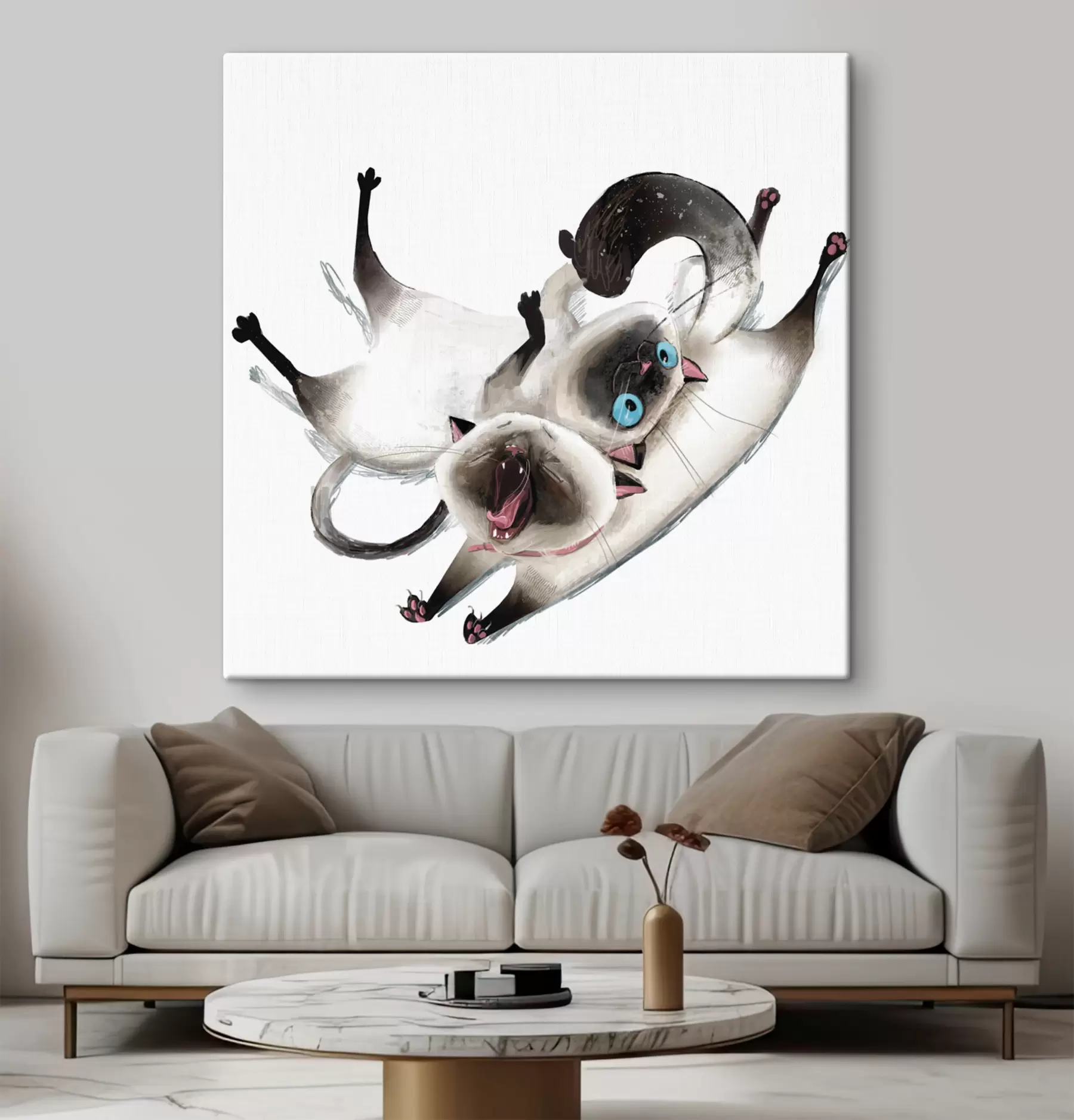 murales de pared Gatos juguetones disfrutando de su tiempo juntos s34990