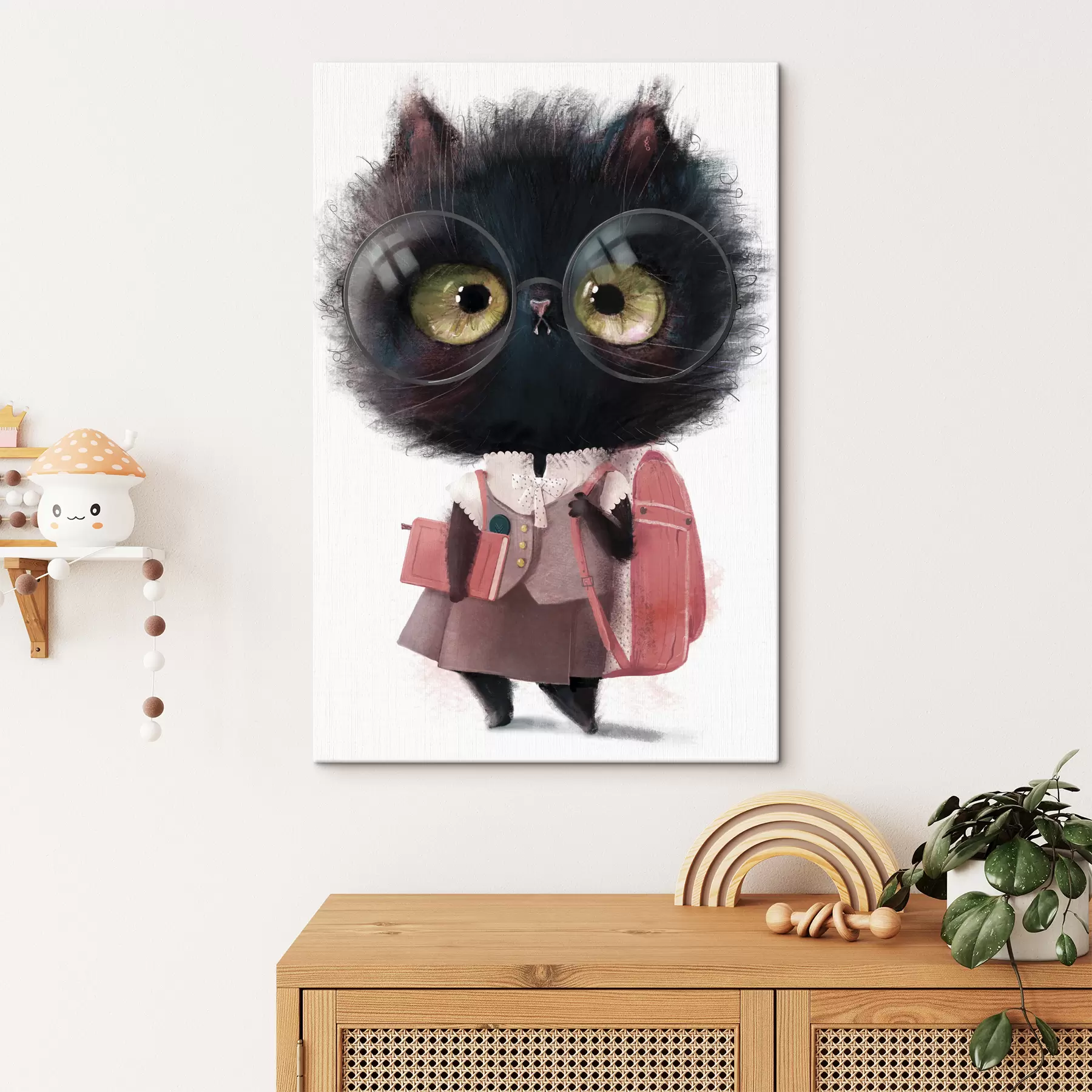 murales de pared Gatito listo para el colegio s34994