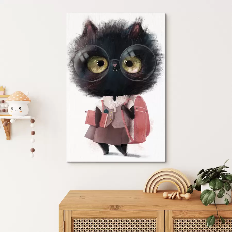 murales de pared Gatito listo para el colegio s34994