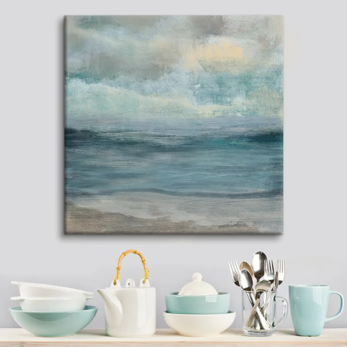 murales de pared Tranquilas olas bajo un cielo nublado s35720